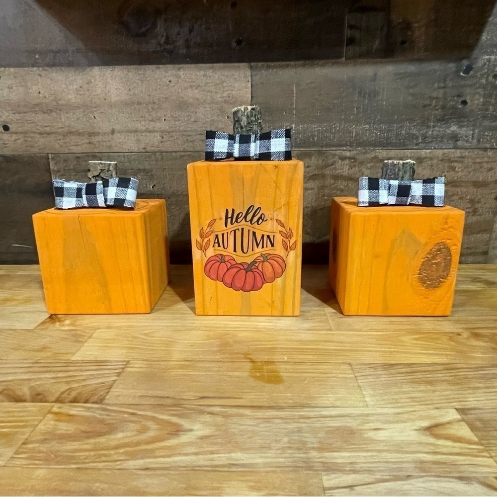 SET of 3 Rustic Pumpkins